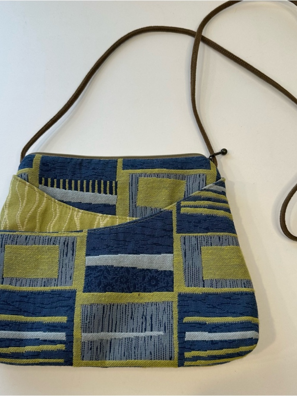 Maruca crossbody purse zip top blue green
